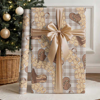 Khaki Palaka Hawaii Cowboy Wrapping Paper Puakenikeni Lei Paniolo Papale Seamless Vibes - Polynesian Pride