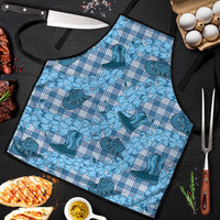 Cyan Palaka Hawaii Cowboy Apron Puakenikeni Lei Paniolo Papale Seamless Vibes - Polynesian Pride