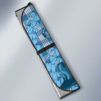 Cyan Palaka Hawaii Cowboy Auto Sun Shade Puakenikeni Lei Paniolo Papale Seamless Vibes - Polynesian Pride