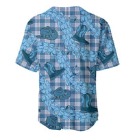 Cyan Palaka Hawaii Cowboy Baseball Jersey Puakenikeni Lei Paniolo Papale Seamless Vibes - Polynesian Pride