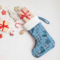 Cyan Palaka Hawaii Cowboy Christmas Stocking Puakenikeni Lei Paniolo Papale Seamless Vibes - Polynesian Pride