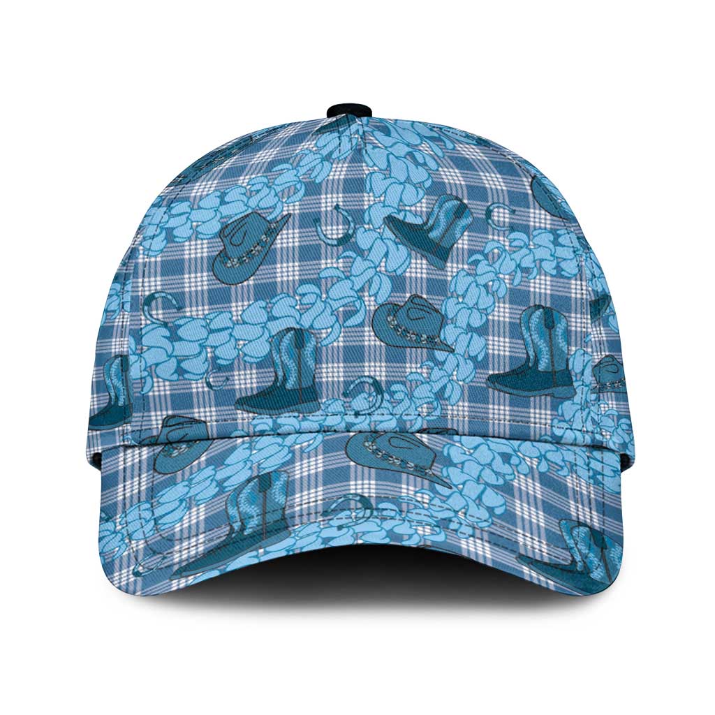 Cyan Palaka Hawaii Cowboy Classic Cap Puakenikeni Lei Paniolo Papale Seamless Vibes - Polynesian Pride