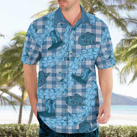 Cyan Palaka Hawaii Cowboy Hawaiian Shirt Puakenikeni Lei Paniolo Papale Seamless Vibes - Polynesian Pride