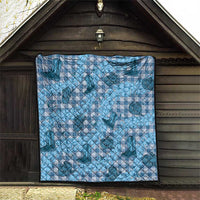 Cyan Palaka Hawaii Cowboy Quilt Puakenikeni Lei Paniolo Papale Seamless Vibes - Polynesian Pride