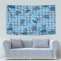 Cyan Palaka Hawaii Cowboy Tapestry Puakenikeni Lei Paniolo Papale Seamless Vibes - Polynesian Pride
