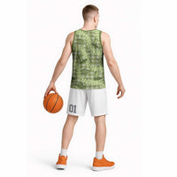 Lime Palaka Hawaii Cowboy Basketball Jersey Puakenikeni Lei Paniolo Papale Seamless Vibes - Polynesian Pride