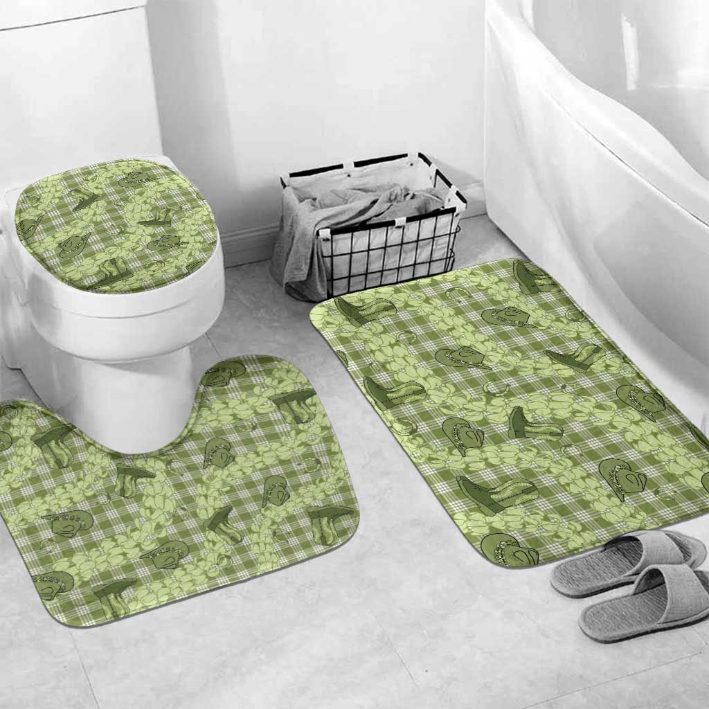 Lime Palaka Hawaii Cowboy Bathroom Set Puakenikeni Lei Paniolo Papale Seamless Vibes - Polynesian Pride