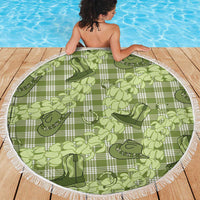 Lime Palaka Hawaii Cowboy Beach Blanket Puakenikeni Lei Paniolo Papale Seamless Vibes - Polynesian Pride