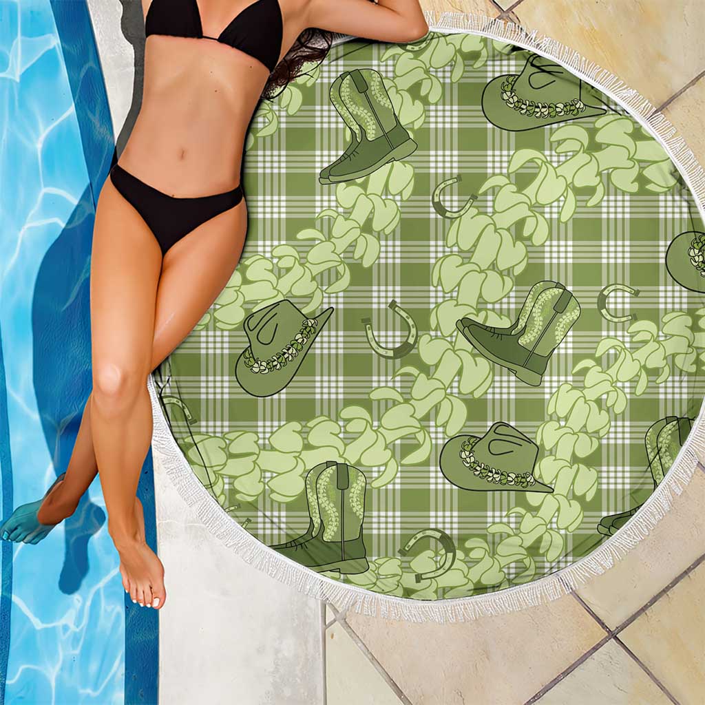Lime Palaka Hawaii Cowboy Beach Blanket Puakenikeni Lei Paniolo Papale Seamless Vibes - Polynesian Pride