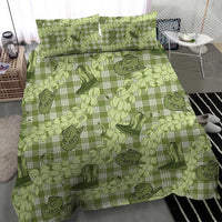 Lime Palaka Hawaii Cowboy Bedding Set Puakenikeni Lei Paniolo Papale Seamless Vibes - Polynesian Pride