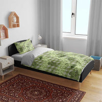 Lime Palaka Hawaii Cowboy Bedding Set Puakenikeni Lei Paniolo Papale Seamless Vibes - Polynesian Pride