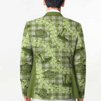Lime Palaka Hawaii Cowboy Blazer Puakenikeni Lei Paniolo Papale Seamless Vibes - Polynesian Pride