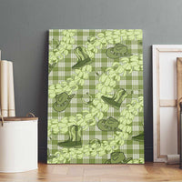 Lime Palaka Hawaii Cowboy Canvas Wall Art Puakenikeni Lei Paniolo Papale Seamless Vibes - Polynesian Pride