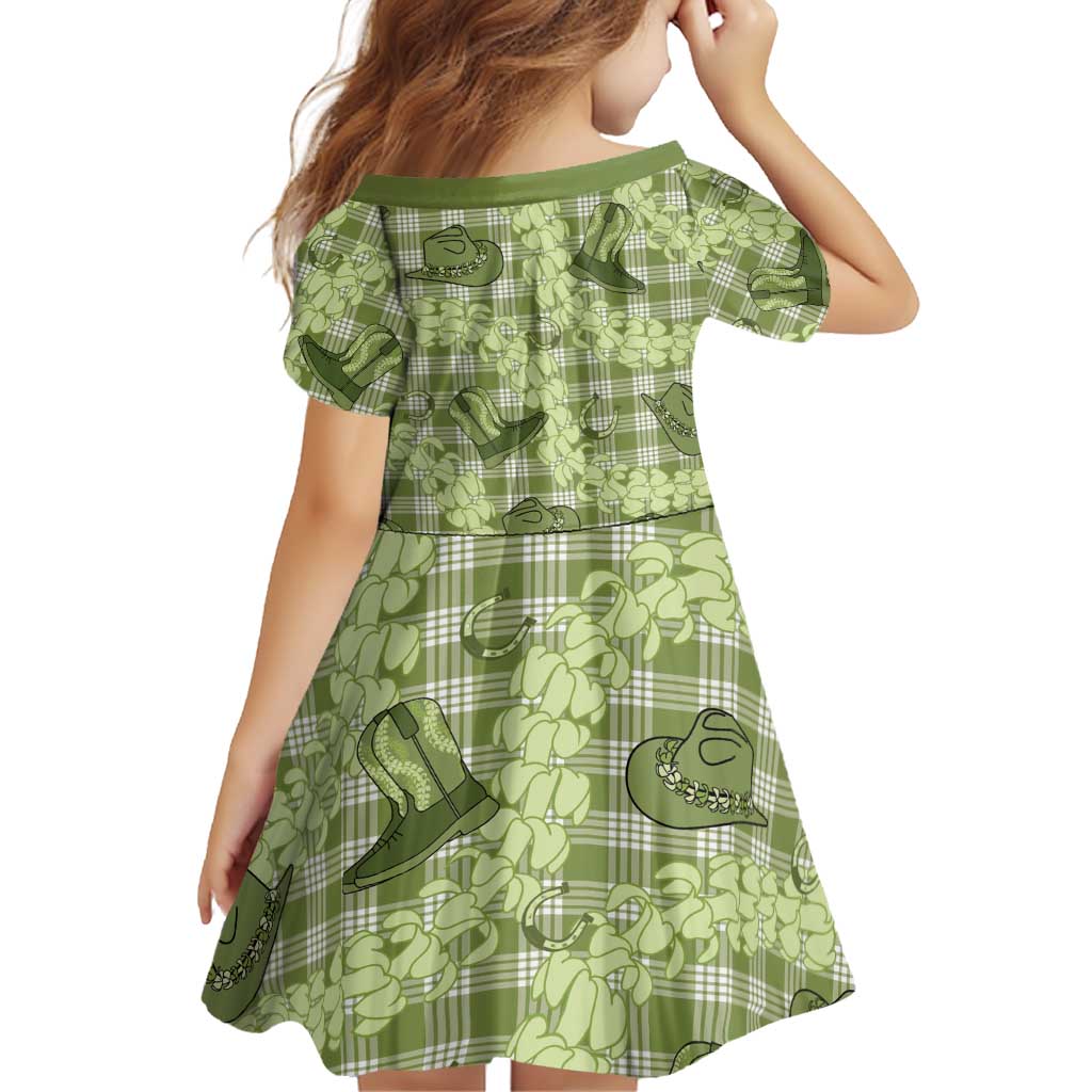 Lime Palaka Hawaii Cowboy Family Matching Puletasi and Hawaiian Shirt Puakenikeni Lei Paniolo Papale Seamless Vibes - Polynesian Pride