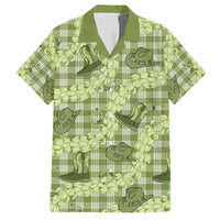 Lime Palaka Hawaii Cowboy Family Matching Puletasi and Hawaiian Shirt Puakenikeni Lei Paniolo Papale Seamless Vibes - Polynesian Pride