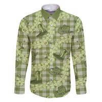 Lime Palaka Hawaii Cowboy Family Matching Puletasi and Hawaiian Shirt Puakenikeni Lei Paniolo Papale Seamless Vibes - Polynesian Pride