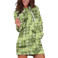 Lime Palaka Hawaii Cowboy Hoodie Dress Puakenikeni Lei Paniolo Papale Seamless Vibes - Polynesian Pride