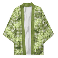 Lime Palaka Hawaii Cowboy Kimono Puakenikeni Lei Paniolo Papale Seamless Vibes - Polynesian Pride