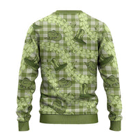 Lime Palaka Hawaii Cowboy Ugly Christmas Sweater Puakenikeni Lei Paniolo Papale Seamless Vibes - Polynesian Pride
