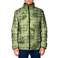 Lime Palaka Hawaii Cowboy Padded Jacket Puakenikeni Lei Paniolo Papale Seamless Vibes - Polynesian Pride