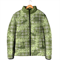 Lime Palaka Hawaii Cowboy Padded Jacket Puakenikeni Lei Paniolo Papale Seamless Vibes - Polynesian Pride