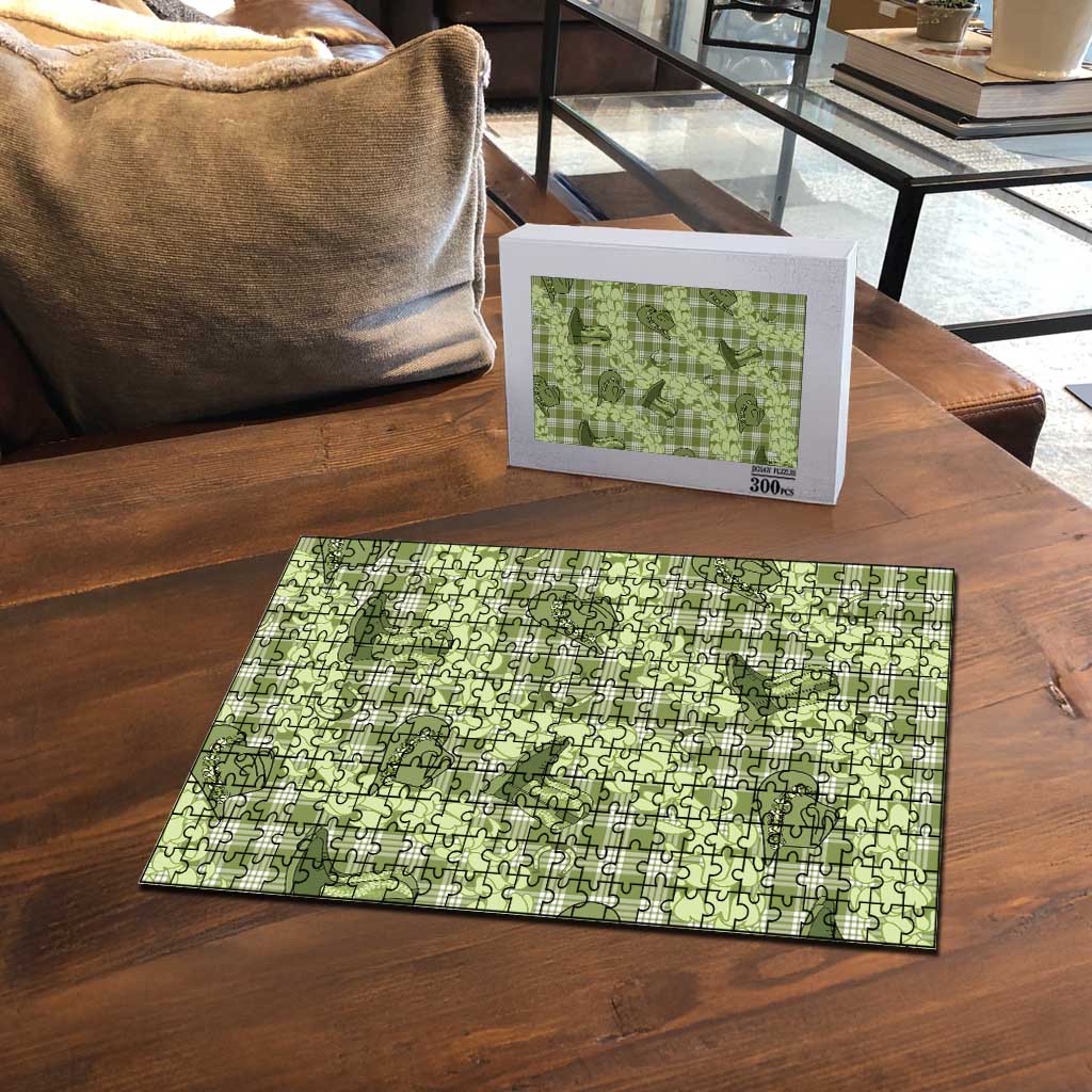 Lime Palaka Hawaii Cowboy Puzzle Puakenikeni Lei Paniolo Papale Seamless Vibes - Polynesian Pride