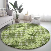 Lime Palaka Hawaii Cowboy Round Carpet Puakenikeni Lei Paniolo Papale Seamless Vibes - Polynesian Pride