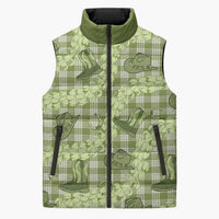 Lime Palaka Hawaii Cowboy Sleeveless Puffer Jacket Puakenikeni Lei Paniolo Papale Seamless Vibes - Polynesian Pride