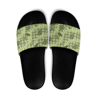 Lime Palaka Hawaii Cowboy Slide Sandals Puakenikeni Lei Paniolo Papale Seamless Vibes - Polynesian Pride