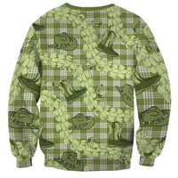 Lime Palaka Hawaii Cowboy Sweatshirt Puakenikeni Lei Paniolo Papale Seamless Vibes - Polynesian Pride