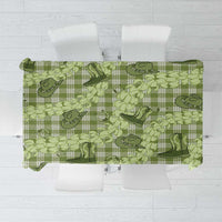 Lime Palaka Hawaii Cowboy Tablecloth Puakenikeni Lei Paniolo Papale Seamless Vibes - Polynesian Pride