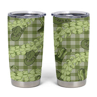 Lime Palaka Hawaii Cowboy Tumbler Cup Puakenikeni Lei Paniolo Papale Seamless Vibes - Polynesian Pride