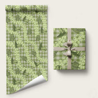 Lime Palaka Hawaii Cowboy Wrapping Paper Puakenikeni Lei Paniolo Papale Seamless Vibes - Polynesian Pride