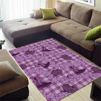 Purple Palaka Hawaii Cowboy Area Rug Puakenikeni Lei Paniolo Papale Seamless Vibes - Polynesian Pride