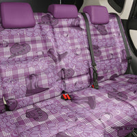 Purple Palaka Hawaii Cowboy Back Car Seat Cover Puakenikeni Lei Paniolo Papale Seamless Vibes - Polynesian Pride