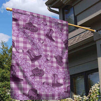 Purple Palaka Hawaii Cowboy Garden Flag Puakenikeni Lei Paniolo Papale Seamless Vibes - Polynesian Pride