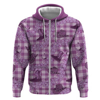 Purple Palaka Hawaii Cowboy Hoodie Puakenikeni Lei Paniolo Papale Seamless Vibes - Polynesian Pride