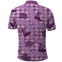 Purple Palaka Hawaii Cowboy Polo Shirt Puakenikeni Lei Paniolo Papale Seamless Vibes - Polynesian Pride