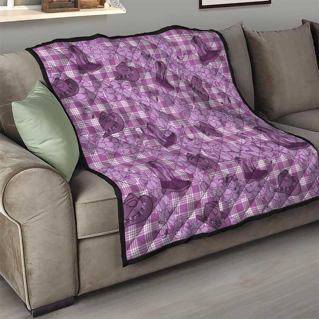 Purple Palaka Hawaii Cowboy Quilt Puakenikeni Lei Paniolo Papale Seamless Vibes - Polynesian Pride