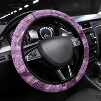 Purple Palaka Hawaii Cowboy Steering Wheel Cover Puakenikeni Lei Paniolo Papale Seamless Vibes - Polynesian Pride