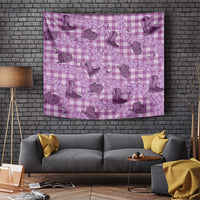 Purple Palaka Hawaii Cowboy Tapestry Puakenikeni Lei Paniolo Papale Seamless Vibes - Polynesian Pride