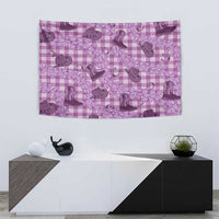 Purple Palaka Hawaii Cowboy Tapestry Puakenikeni Lei Paniolo Papale Seamless Vibes - Polynesian Pride