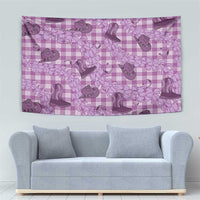 Purple Palaka Hawaii Cowboy Tapestry Puakenikeni Lei Paniolo Papale Seamless Vibes - Polynesian Pride