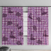Purple Palaka Hawaii Cowboy Window Curtain Puakenikeni Lei Paniolo Papale Seamless Vibes - Polynesian Pride