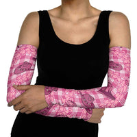 Pink Palaka Hawaii Cowboy Arm Sleeves Puakenikeni Lei Paniolo Papale Seamless Vibes - Polynesian Pride