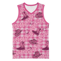 Pink Palaka Hawaii Cowboy Basketball Jersey Puakenikeni Lei Paniolo Papale Seamless Vibes - Polynesian Pride