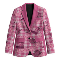 Pink Palaka Hawaii Cowboy Blazer Puakenikeni Lei Paniolo Papale Seamless Vibes - Polynesian Pride