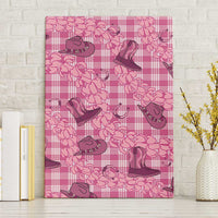Pink Palaka Hawaii Cowboy Canvas Wall Art Puakenikeni Lei Paniolo Papale Seamless Vibes - Polynesian Pride