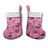 Pink Palaka Hawaii Cowboy Christmas Stocking Puakenikeni Lei Paniolo Papale Seamless Vibes - Polynesian Pride
