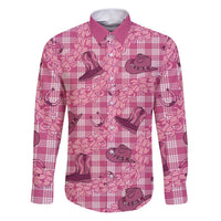Pink Palaka Hawaii Cowboy Family Matching Puletasi and Hawaiian Shirt Puakenikeni Lei Paniolo Papale Seamless Vibes - Polynesian Pride